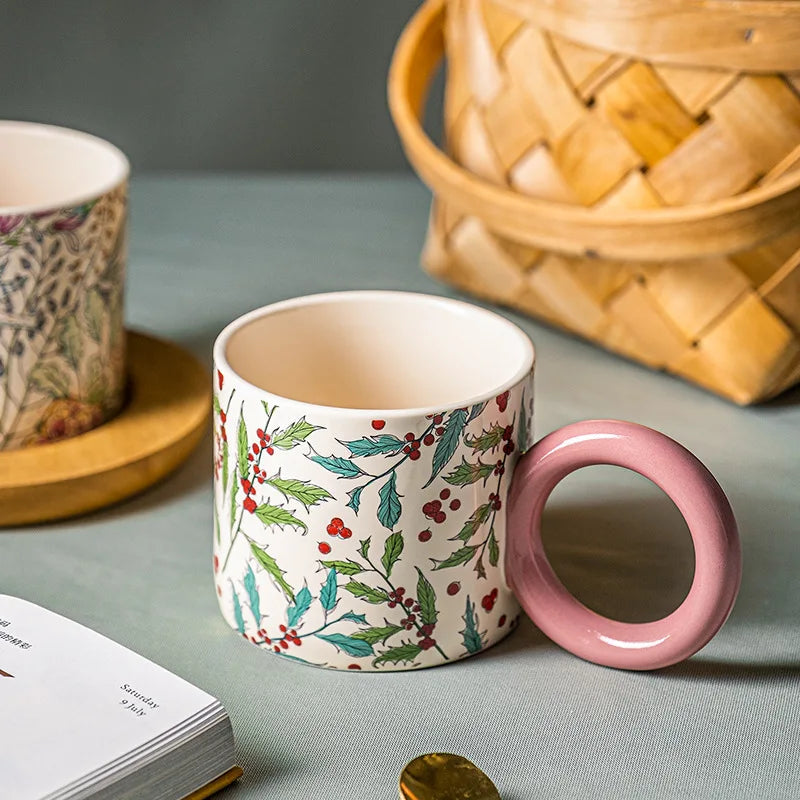 Ceramic Painted Coffee Tea Mug 12 oz