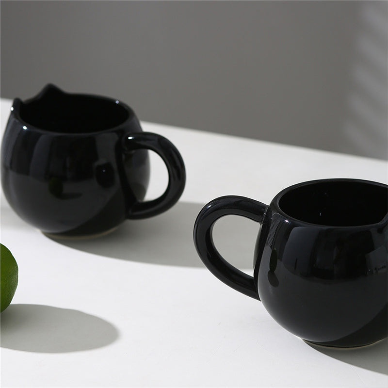Black Cat - Hand-painted Coffee Tea Mug 12 oz