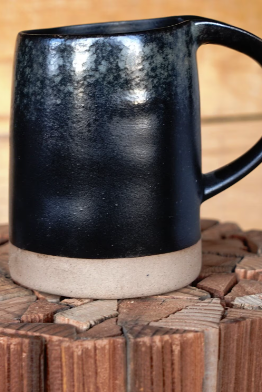 Black and Tan Stoneware Style Mug