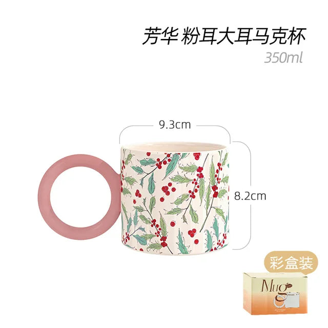Ceramic Painted Coffee Tea Mug 12 oz