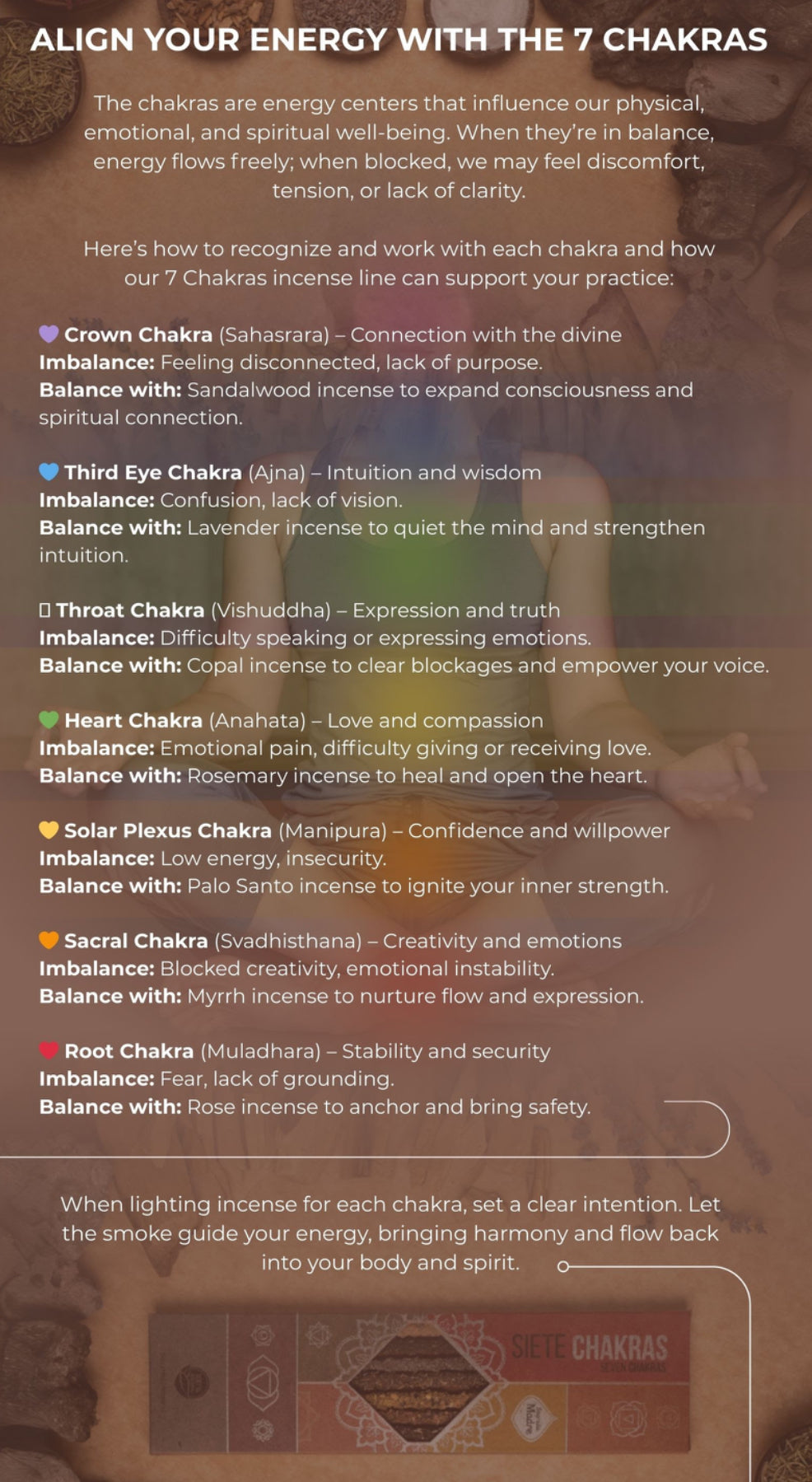 7 Chakra Incense Collection – Variety Chakra Balancing Incense Sticks Set for Meditation & Healing