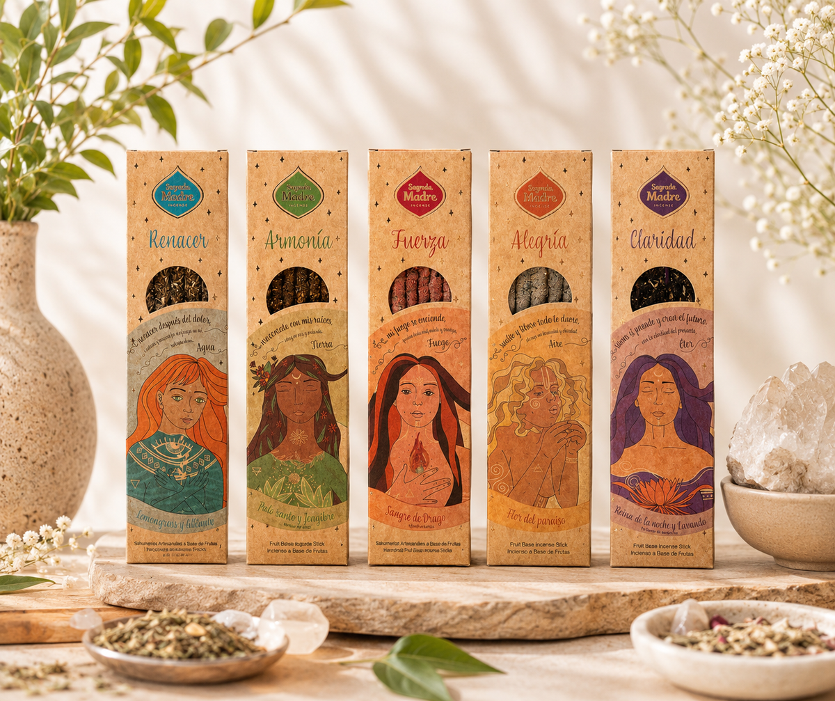 Elements Incense Collection – Earth, Air, Fire & Water Elemental Incense Sticks Set for Ritual