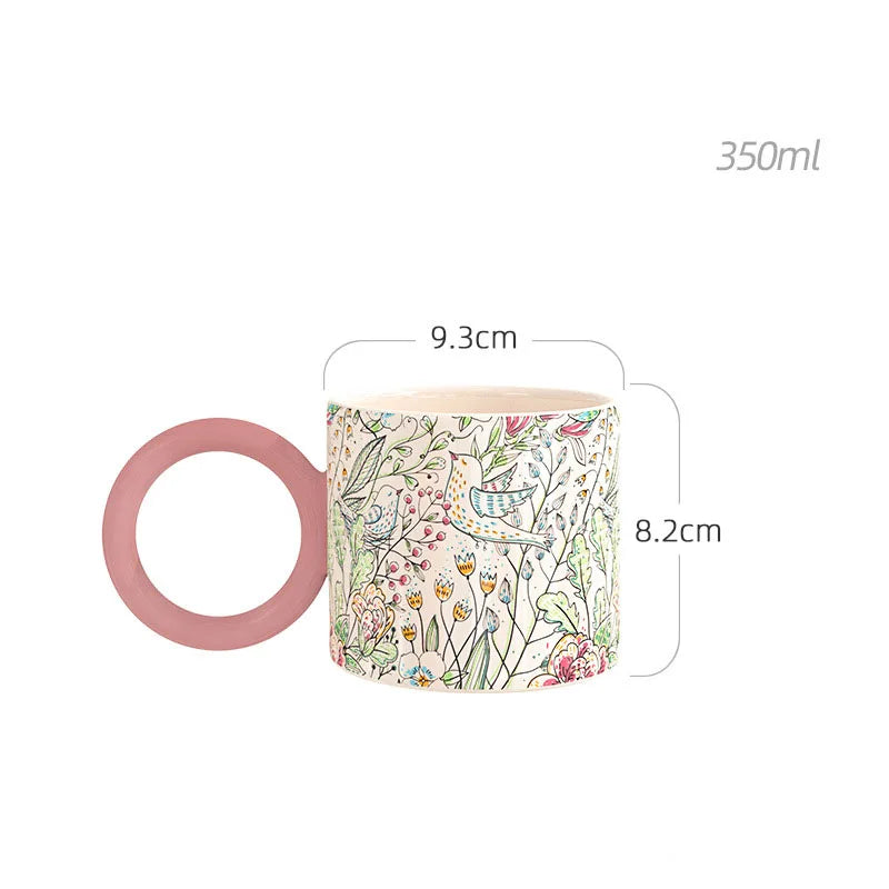 Ceramic Painted Coffee Tea Mug 12 oz