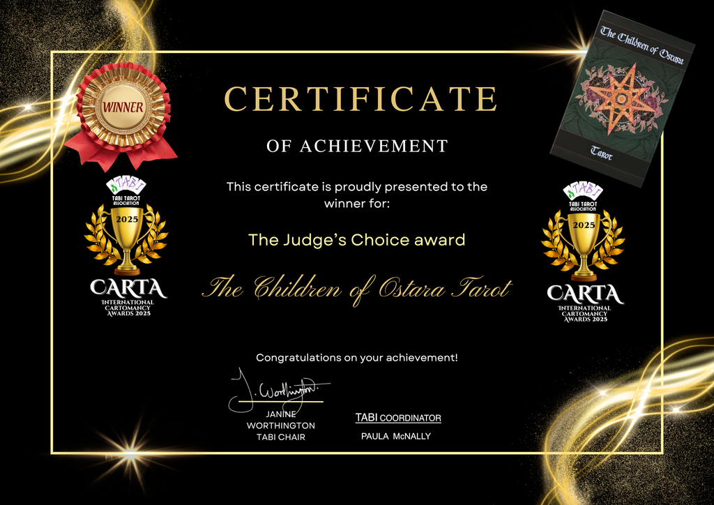 Children of Ostara Tarot Deck & Book Set Black Edition – Award-Winning 78-Card Botanical Tarot