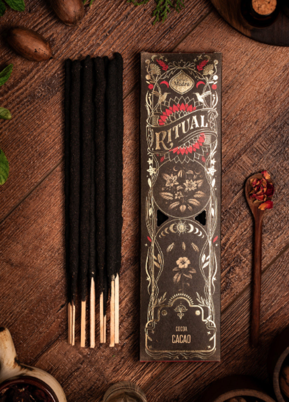 Cacao Ritual Incense Sticks – Sacred Cacao Ceremony Incense for Meditation & Heart-Opening Ritual