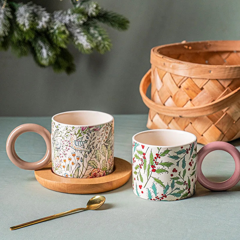Ceramic Painted Coffee Tea Mug 12 oz