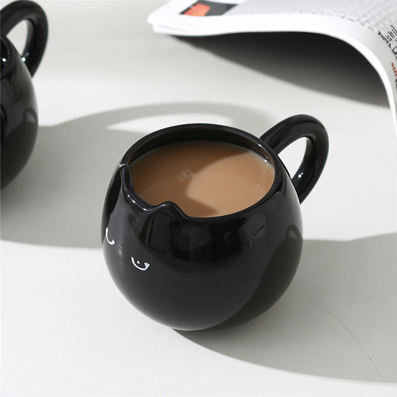 Black Cat - Hand-painted Coffee Tea Mug 12 oz