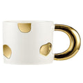 Gold-Plated Polka Dot Coffee Tea Mug 12 oz
