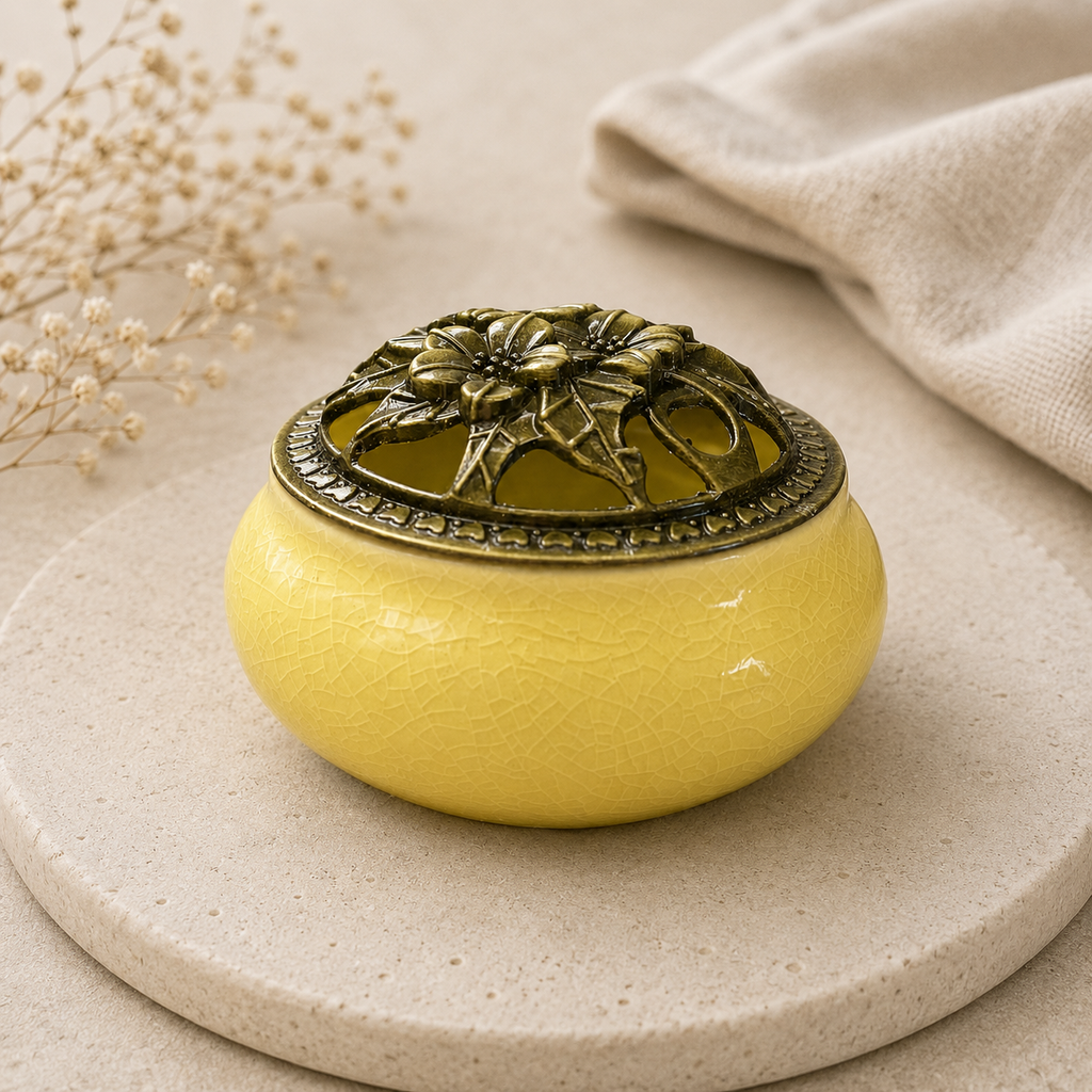Ceramic Incense Burner & Smudge Bowl – Handmade Ritual Incense Holder for Altar & Meditation