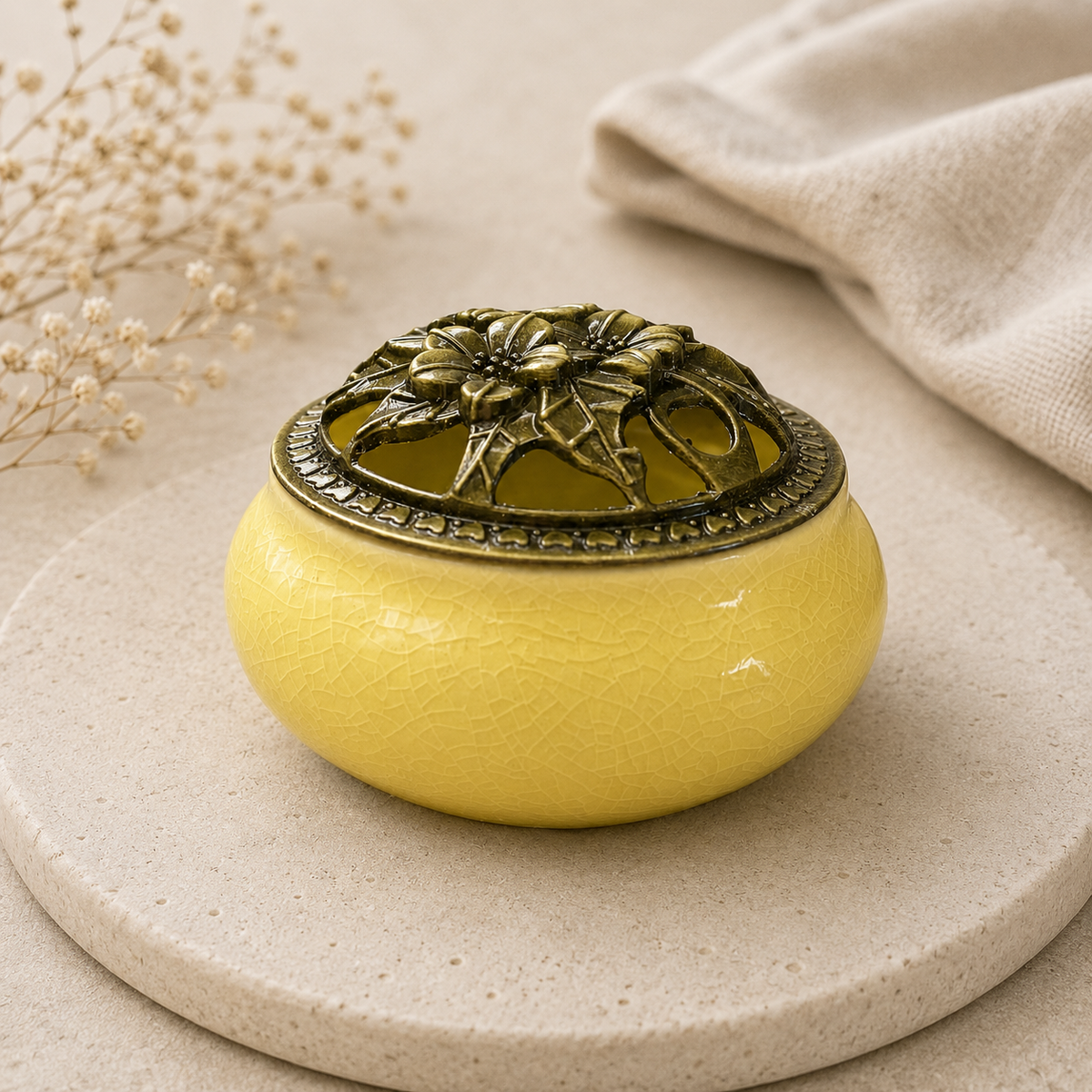 Ceramic Incense Burner & Smudge Bowl – Handmade Ritual Incense Holder for Altar & Meditation