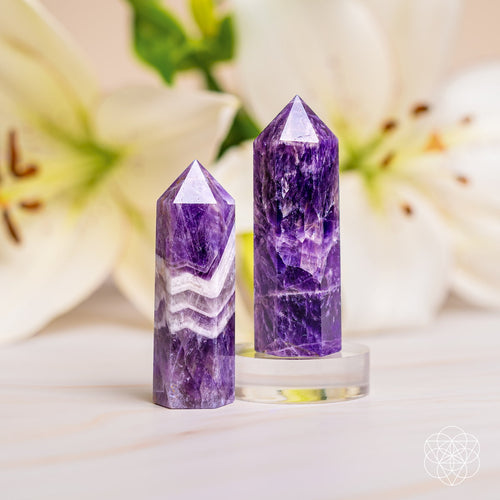 Chevron Amethyst Crystal Point – Raw Stone for Intuition & Calm