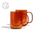 Cove 12oz Glass Mug - Set of 2 - Amber