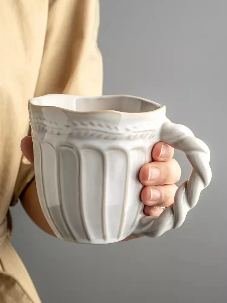 Handmade Decorative Ceramic Coffee Tea Mug 12 oz