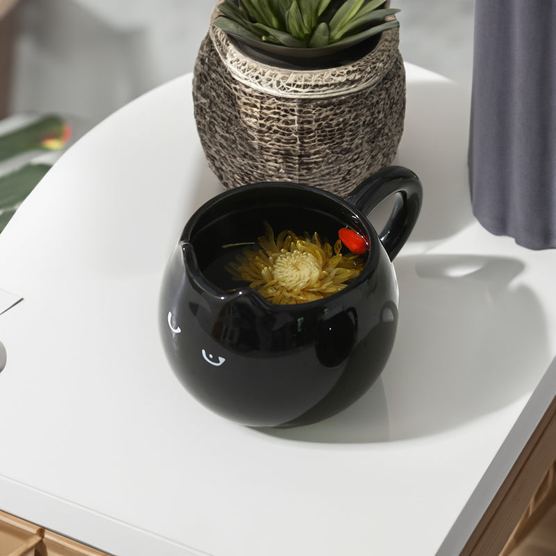 Black Cat - Hand-painted Coffee Tea Mug 12 oz