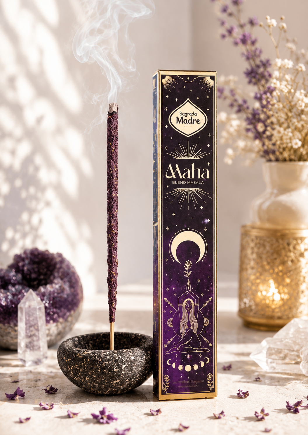 Purple Shimmer Maha Incense Sticks – Goddess Ritual Incense for Spiritual Practice & Meditation
