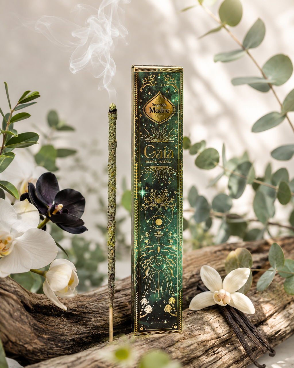 Green Shimmer Gaia Incense Sticks – Earth Goddess Ritual Incense for Nature & Spiritual Practice