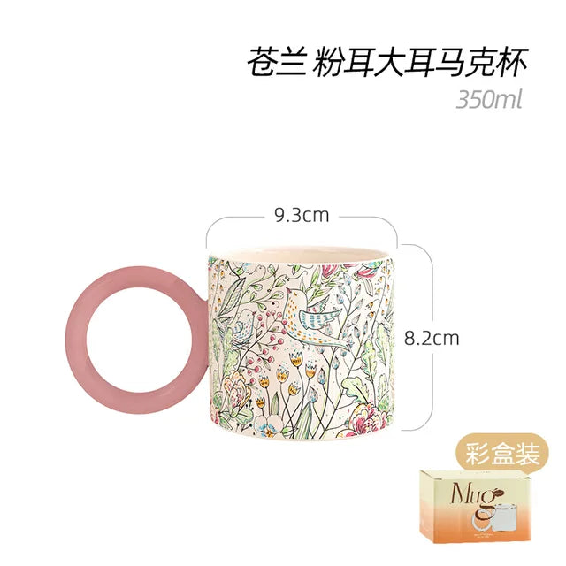 Ceramic Painted Coffee Tea Mug 12 oz