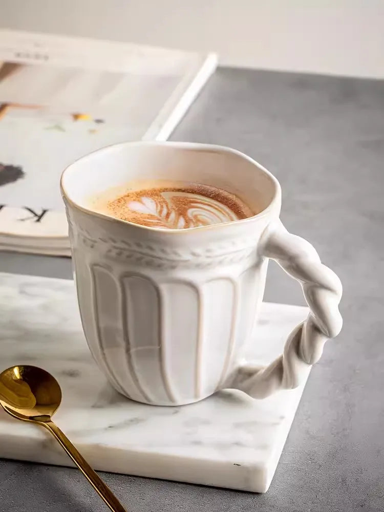 Handmade Decorative Ceramic Coffee Tea Mug 12 oz