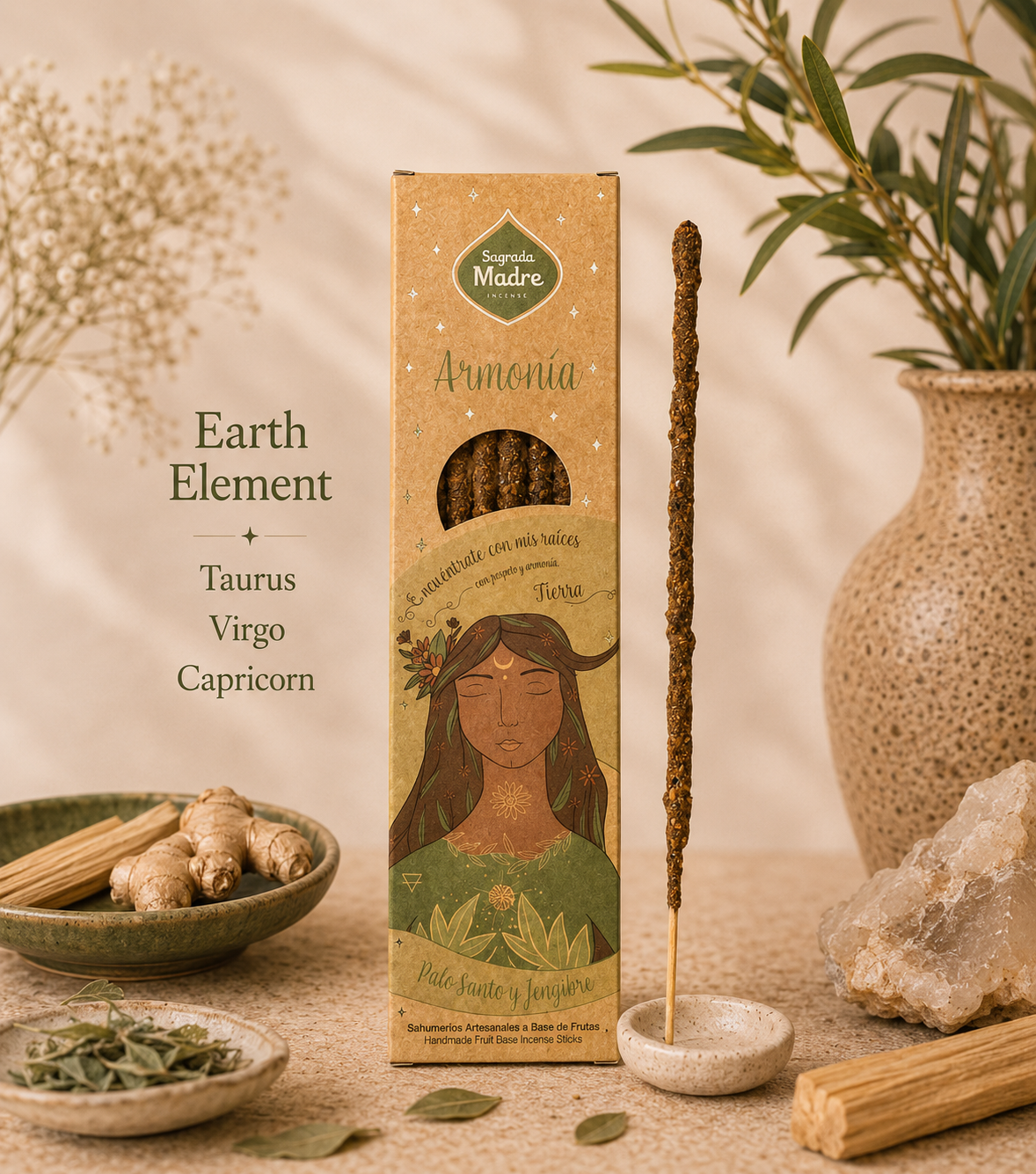 Elements Incense Collection – Earth, Air, Fire & Water Elemental Incense Sticks Set for Ritual