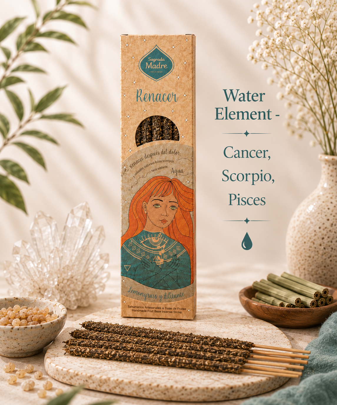 Elements Incense Collection – Earth, Air, Fire & Water Elemental Incense Sticks Set for Ritual