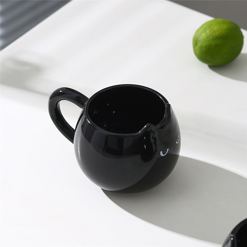 Black Cat - Hand-painted Coffee Tea Mug 12 oz
