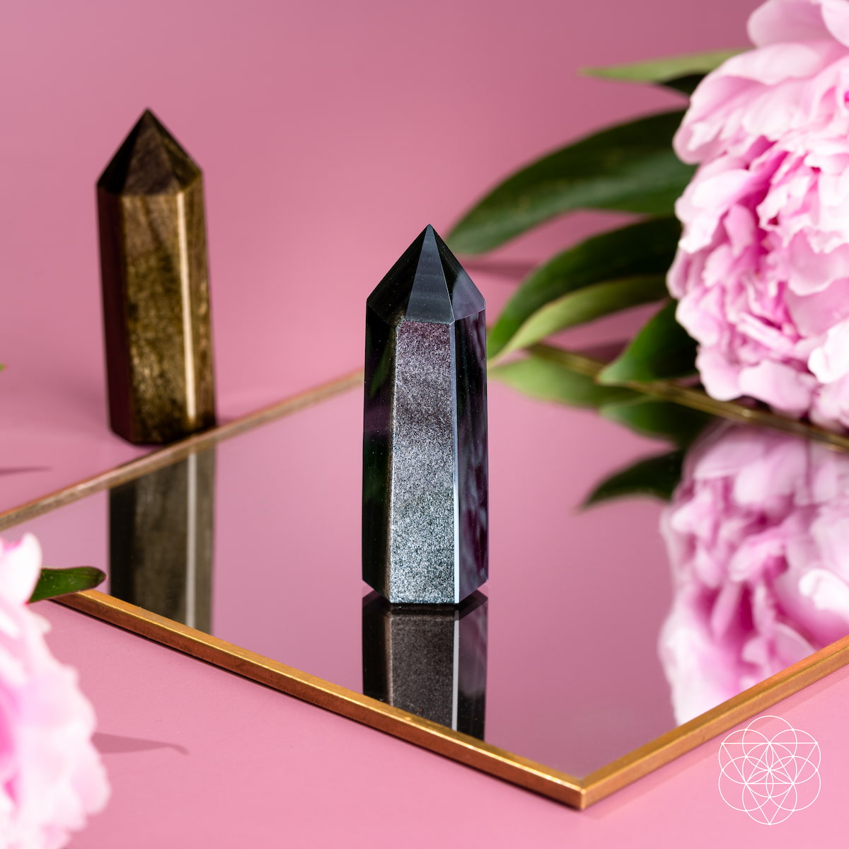 Gold & Silver Sheen Obsidian Points