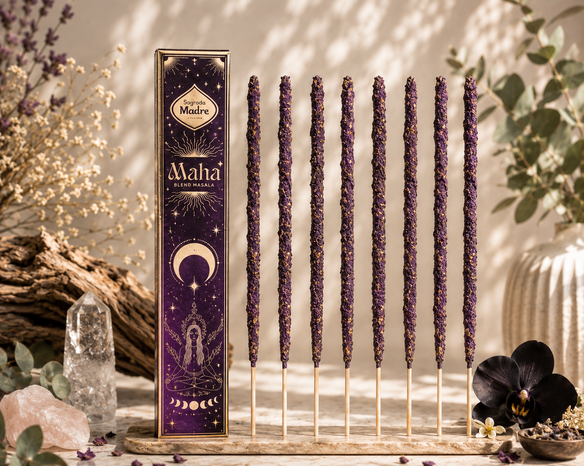 Purple Shimmer Maha Incense Sticks – Goddess Ritual Incense for Spiritual Practice & Meditation