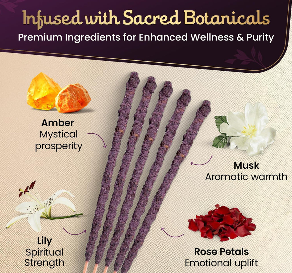 Purple Shimmer Maha Incense Sticks – Goddess Ritual Incense for Spiritual Practice & Meditation