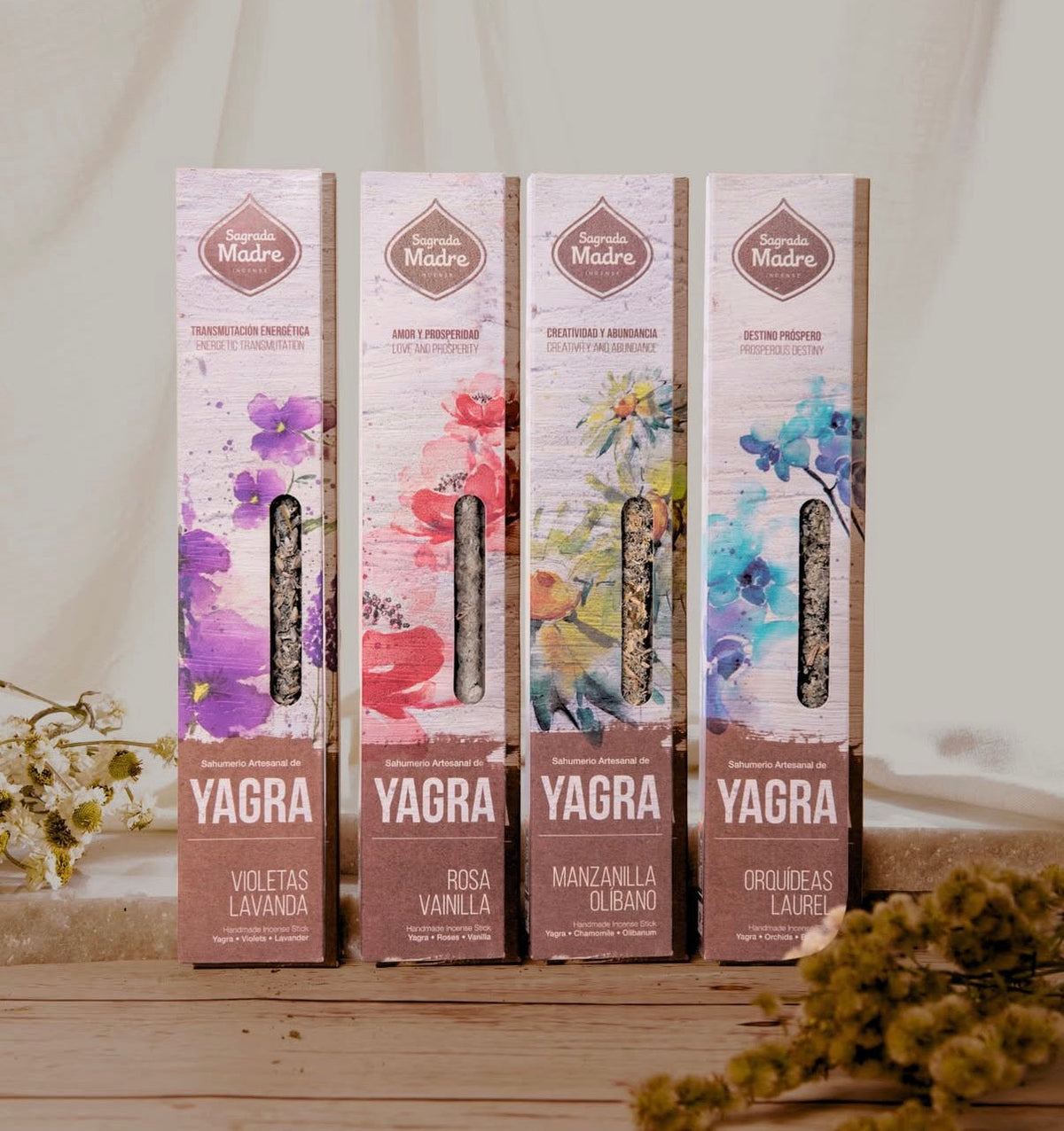 Flower Yagra Incense Collection – Floral Artisan Incense Sticks Set for Ritual & Home Fragrance