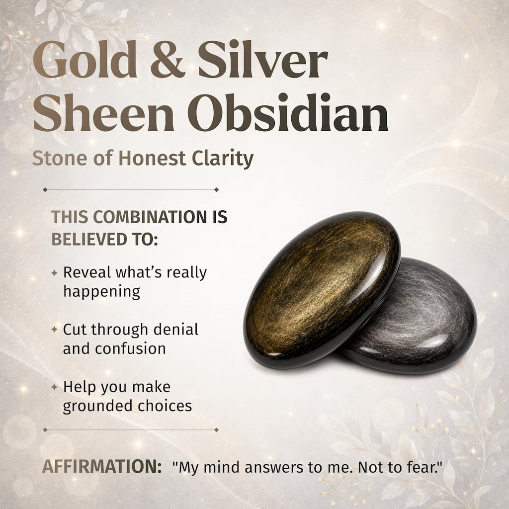 Gold & Silver Sheen Obsidian Points