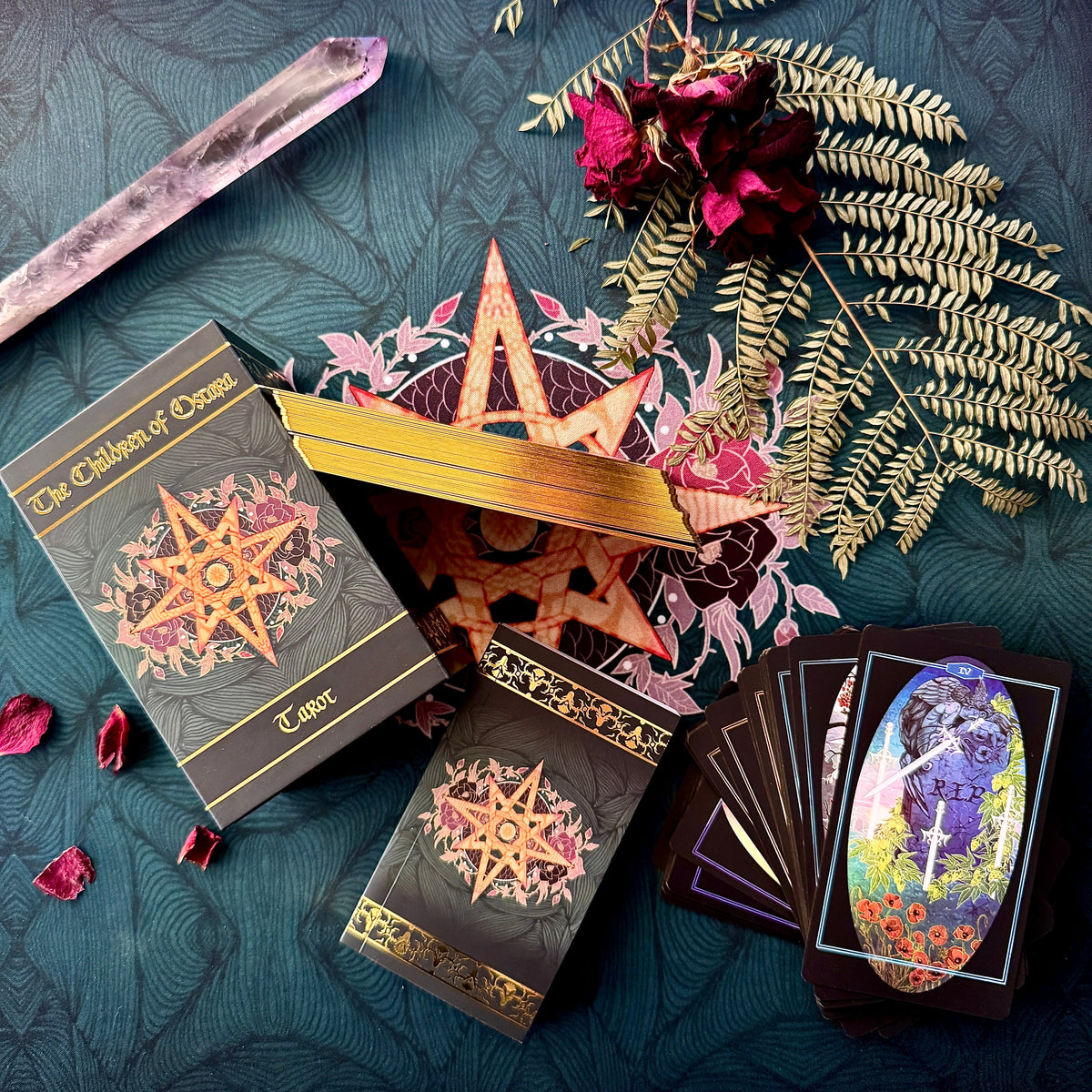 Children of Ostara Tarot Deck & Book Set Limited Gold Edition – Award-Winning 78-Card Botanical Tarot