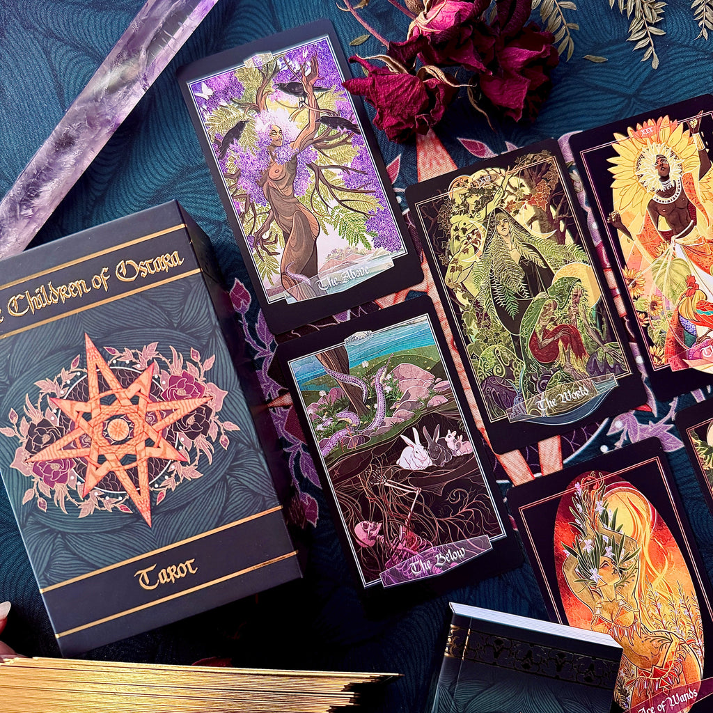 Children of Ostara Tarot Deck & Book Set Limited Gold Edition – Award-Winning 78-Card Botanical Tarot