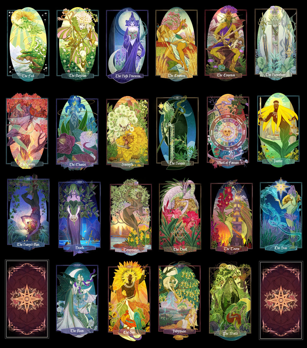 Children of Ostara Tarot Deck & Book Set Limited Gold Edition – Award-Winning 78-Card Botanical Tarot