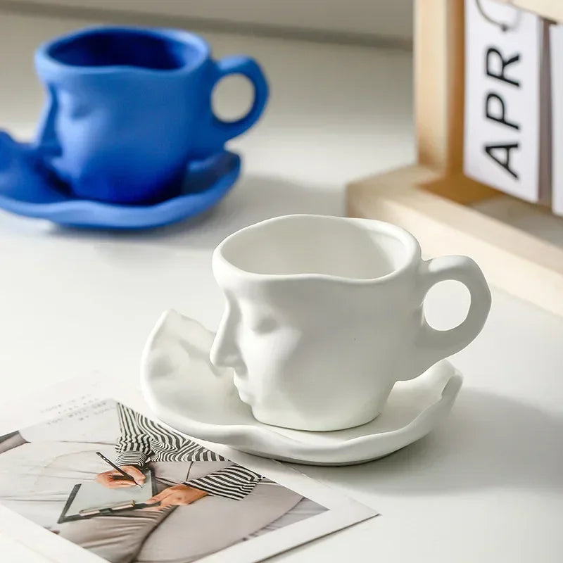Face Art Ceramic Tea Coffee Cup 3 oz