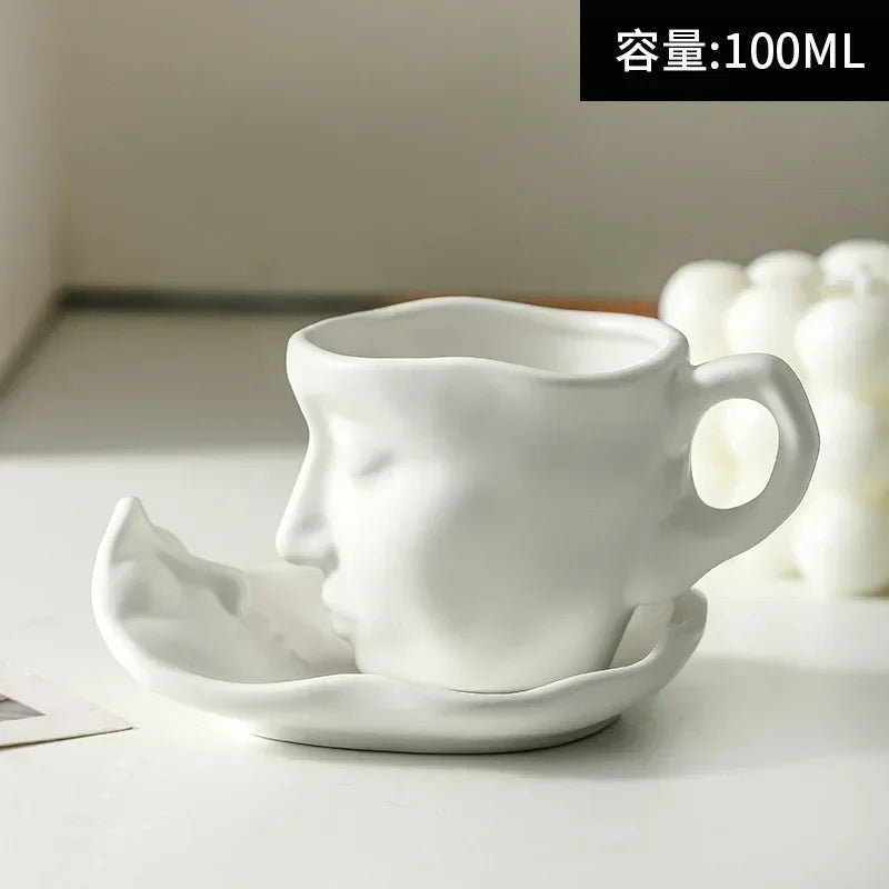 Face Art Ceramic Tea Coffee Cup 3 oz