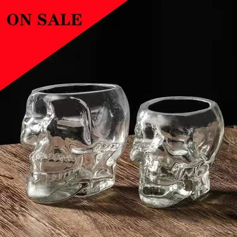 Halloween Skull Head Glass