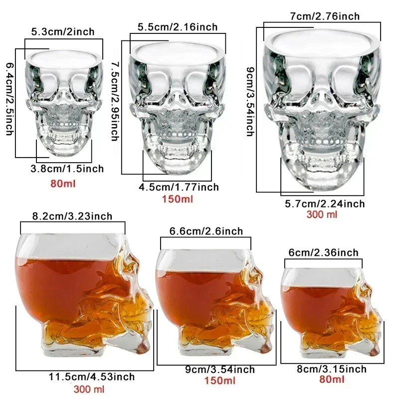 Halloween Skull Head Glass