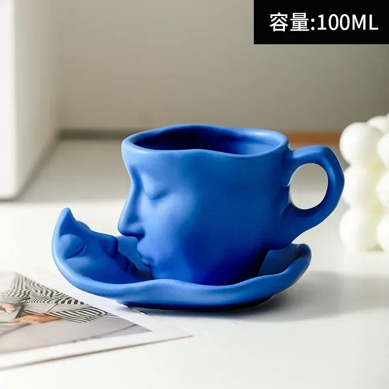 Face Art Ceramic Tea Coffee Cup 3 oz
