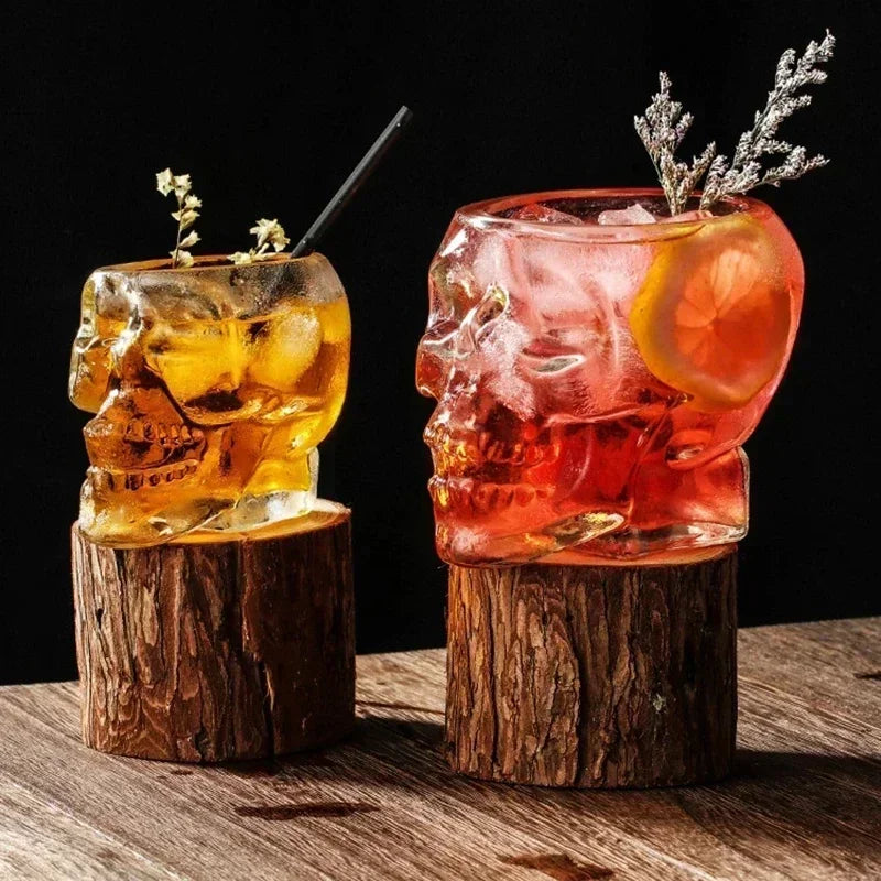 Halloween Skull Head Glass