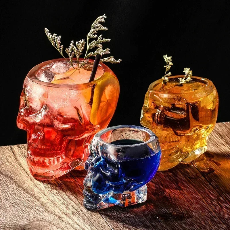 Halloween Skull Head Glass