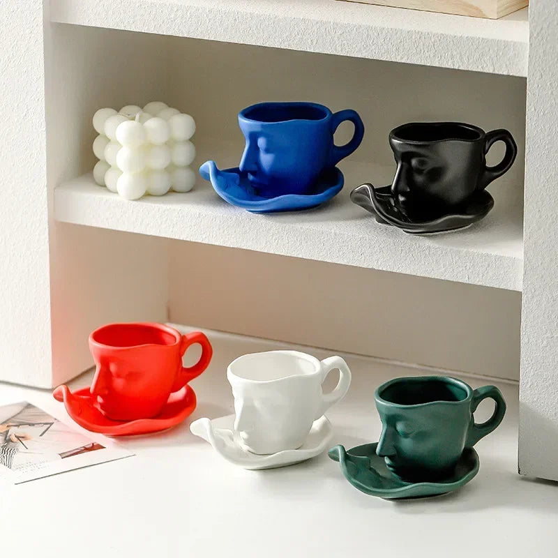Face Art Ceramic Tea Coffee Cup 3 oz