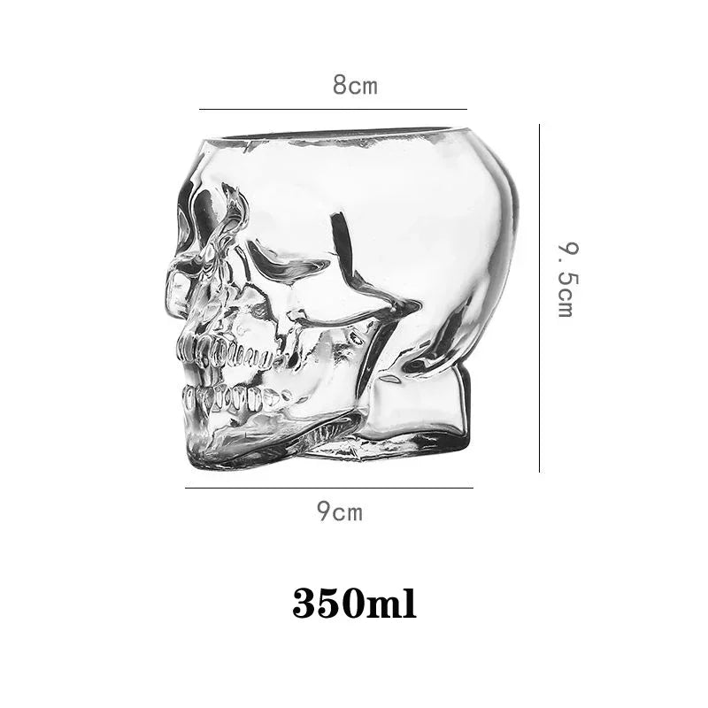 Halloween Skull Head Glass