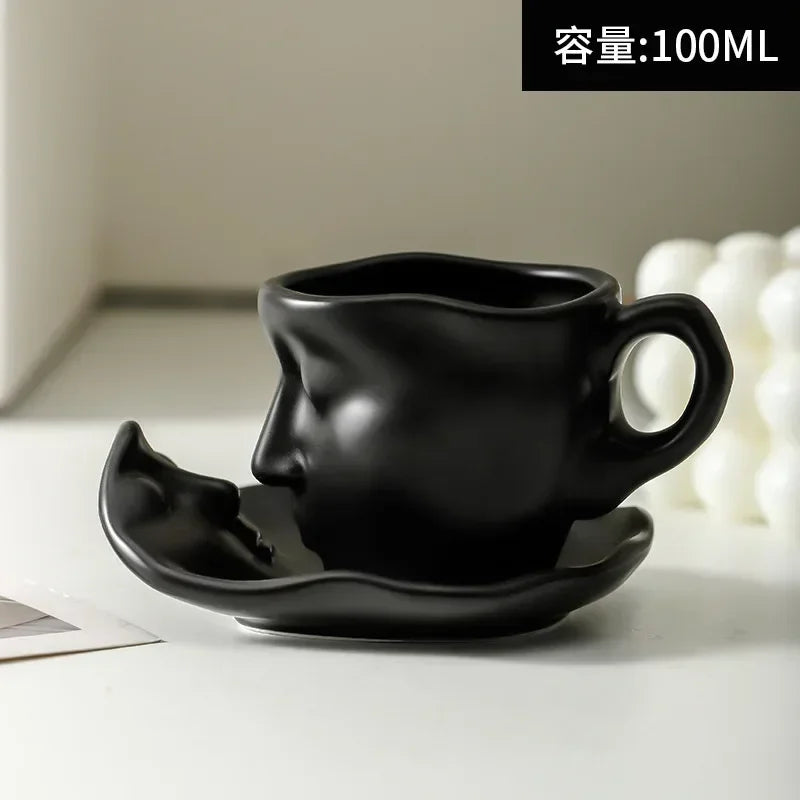 Face Art Ceramic Tea Coffee Cup 3 oz