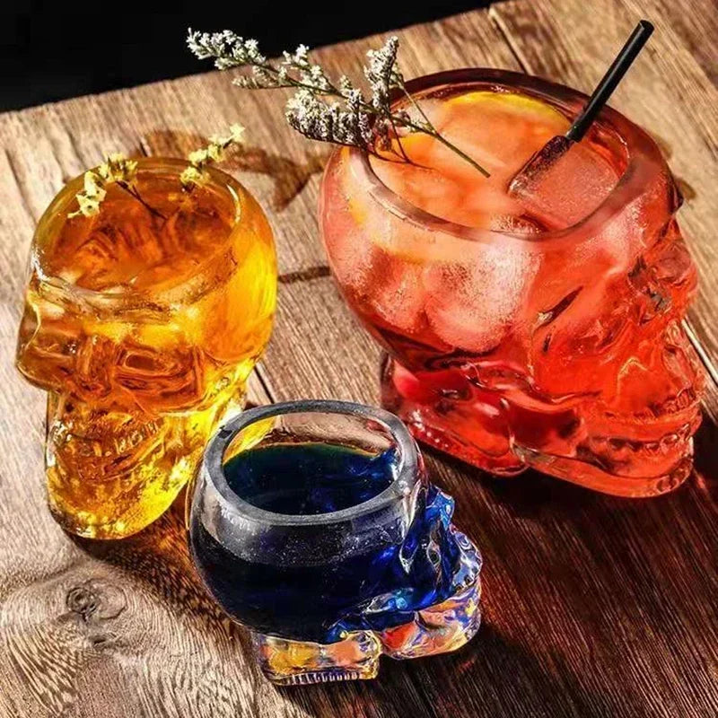 Halloween Skull Head Glass