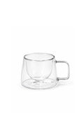 Modern Tapered Double Wall Glass Mug