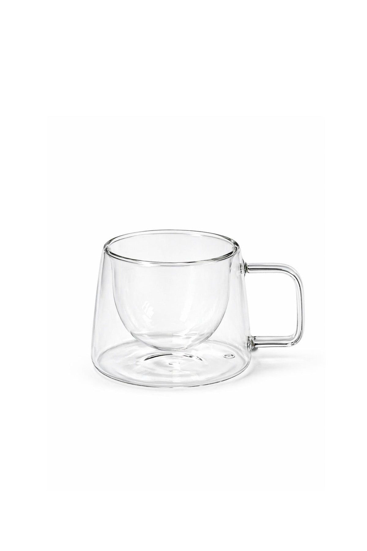 Modern Tapered Double Wall Glass Mug
