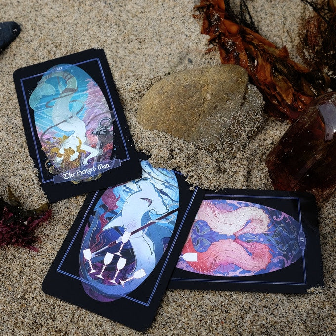Children of Litha Tarot Deck & Book Set Black Edition – 78-Card Animal Kingdom Botanical Tarot