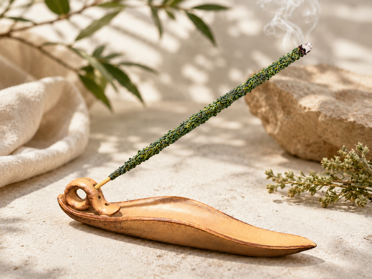 Leaf Incense Holder – Decorative Botanical Incense Stick & Cone Burner for Altar & Home Decor