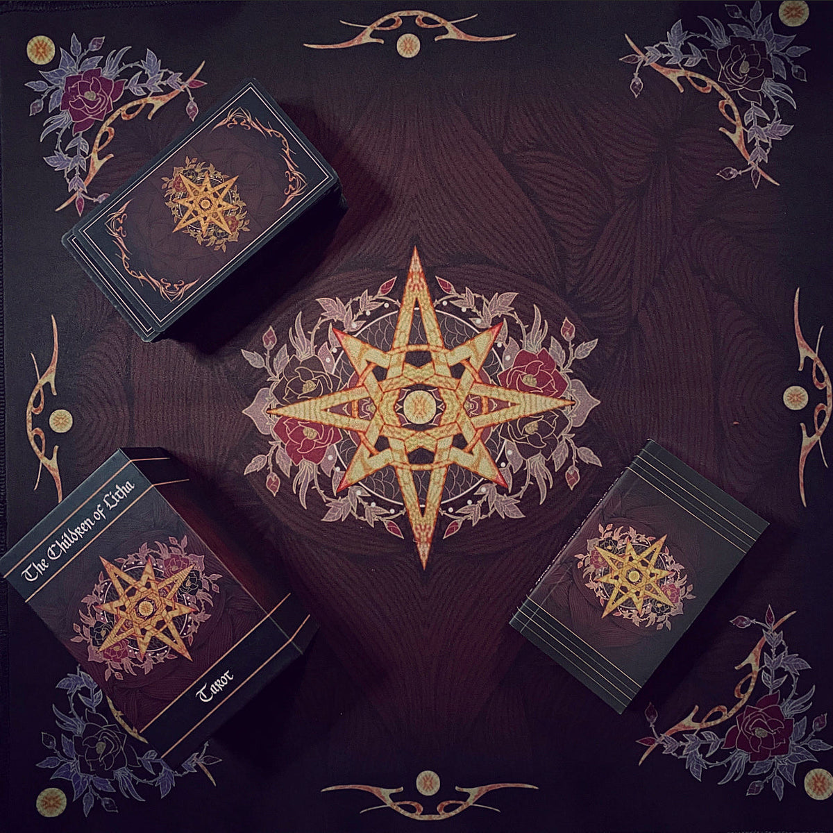 Children of Litha Tarot Deck & Book Set Black Edition – 78-Card Animal Kingdom Botanical Tarot