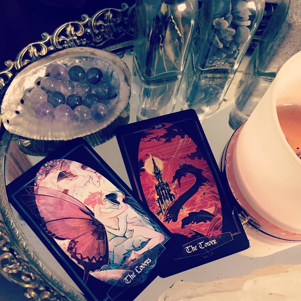 Children of Litha Tarot Deck & Book Set Black Edition – 78-Card Animal Kingdom Botanical Tarot